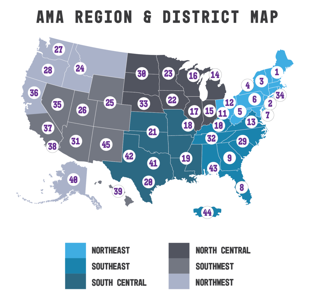 AMA Regions & Districts Map